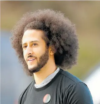  ?? Photo / AP ?? Colin Kaepernick has been exiled from the NFL since 2016