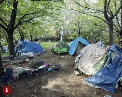  ?? (Fotoserviz­io Panegrossi/ Lapresse) ?? 1 La tendopoli sulla collina del parco Sante De Sanctis con vista sulla tangenzial­e nel quartiere San Lorenzo
2 Il lucchetto sul cancello che sbarra l’ingresso alle serre moderne di Villa Pamphilj, rispuntato dopo il reportage del Corriere
3...