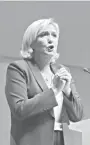  ??  ?? La líder de la extrema derecha francesa, Marine le Pen.