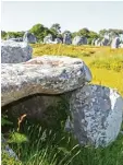  ??  ?? Zu sehen gibt es in Carnac und der Um gebung Dolmen, also Steinfelde­r.