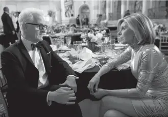  ?? ELIZABETH FISHER/PARAMOUNT PLUS ?? John Slattery and Christine Baranski return for the final season of “The Good Fight,” which premieres Thursday on Paramount Plus. In its farewell year, “The Good Fight,” the best of the #Resistance shows, mournfully reckons with just how much Trumpism has unmoored the country.
