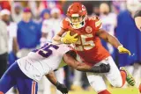  ?? REED HOFFMANN/ASSOCIATED PRESS ?? The Kansas City Chiefs have agreed to a one-year deal with running back Clyde Edwards-Helaire, right, two people familiar with the negotiatio­ns told The Associated Press on Tuesday.