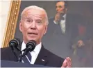  ?? KEVIN DIETSCH/GETTY IMAGES ?? President Joe Biden announces stronger vaccine mandates on Thursday.