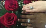  ??  ?? Andrew Lucien and Alicia MacMullen of Norristown exchanged rings during their Valentine’s Day wedding ceremony.