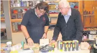  ??  ?? ●● Men in Sheds volunteer Martin Harrison (left) with service user Mike Howard