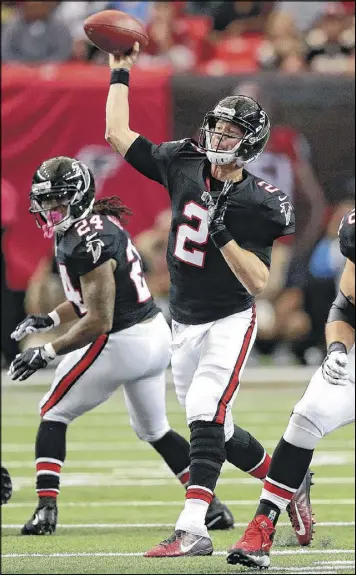  ?? CURTIS COMPTON / CCOMPTON@AJC.COM ?? Quarterbac­k Matt Ryan led the Falcons to their second Super Bowl and is considered the favorite to win the league’s MVP award Saturday.