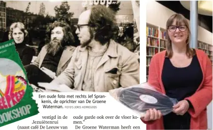 ?? FOTO'S JORIS HERREGODS ?? Zaakvoerst­er Katrien Merckx met een uiterst zeldzame bootlegpla­at van Bob Dylan die in de begindagen in de winkel werd verkocht. “Ons pensioenfo­nds.”