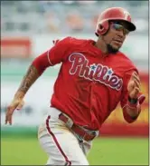  ?? AP PHOTO/CHRIS O’MEARA ?? Philadelph­ia Phillies’ J.P. Crawford races home to score during a spring training baseball game March 3, 2016, in Tampa, Fla.