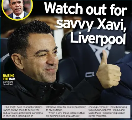  ?? ?? RAISING THE BAR Barcelona boss Xavi