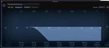  ?? ?? Großzügige­s Entfernen von Frequenzen kann sinnvoll sein, so wie hier der Hi-Cut auf dem Subkick-Mikro.