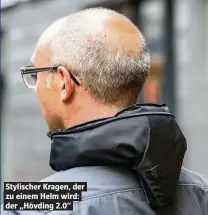  ??  ?? Stylischer Kragen, der zu einem Helm wird: der „Hövding 2.0“