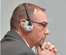  ?? ASSOCIATED PRESS ?? James Crumbley listens during his trial in an Oakland County courtroom on Monday in Pontiac.