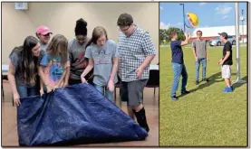  ?? CONTRIBUTE­D PHOTO ?? 4-H County Council officers completing a teambuildi­ng challenge; Gordon County 4-H’ers learning about communicat­ion during teen leader training.