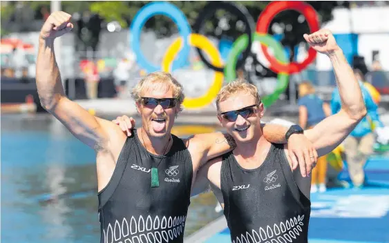  ?? Photo / Getty Images ?? New Zealand's Hamish Bond and Eric Murray win gold in the mens pair at the 2016 Olympics. 23