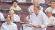  ?? PTI ?? ▪ Congress leader Anand Sharma speaks during the motions for election of the Rajya Sabha Deputy Chairman on Thursday.