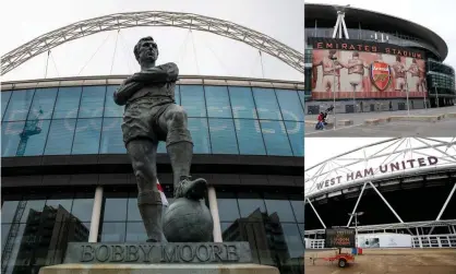  ??  ?? Wembley Stadium, Emirates Stadium and the London Stadium. Casual workers there are among those affected. Composite: Getty Images