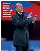  ??  ?? Technical director... Martinez was recently promoted within the Belgian FA