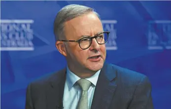  ?? AAP / Mick Tsikas ?? Opposition Leader Anthony Albanese at the National Press Club in Canberra on Tuesday.