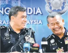  ??  ?? Khalid (left) with Hamza during the press conference yesterday. – Bernama photo