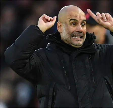  ?? FOTO: OLI SCARFF/LEHTIKUVA-AFP ?? ■ Kan Pep Guardiola bryta sin förbannels­e i Champions League?