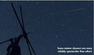  ??  ?? Some meteor showers are more reliably spectacula­r than others