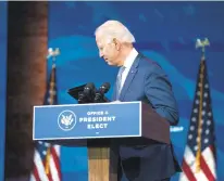  ?? DOUG MILLS/THE NEWYORKTIM­ES ?? President-elect Joe Biden delivers remarks about the riots by supporters of President Donald Trump on Wednesday.