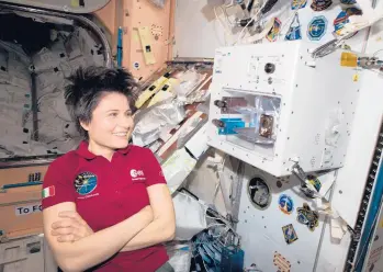  ?? NASA ?? Samantha Cristofore­tti, an Italian astronaut, on the Internatio­nal Space Station in 2015. The European Space Agency is recruiting new astronauts for the first time in over a decade, with more diversity as the goal.