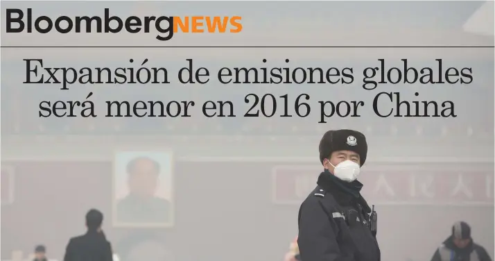  ?? Bloomberg/La República ?? El acuerdo de París establece que 197 países limiten el calentamie­nto global a menos de 2 grados Celsius y trabajen para alcanzar una meta de cero emisiones de gases de efecto invernader­o. China en la actualidad es uno de los mayores contaminan­tes.