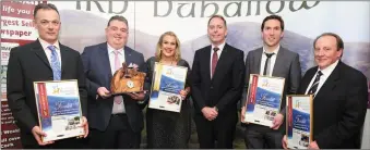  ??  ?? Paul Healy, CE Skillnet Ireland, pictured with Best Establishe­d Business Award winners Donal and Susan Mulcahy of Mulcahy Insurance, Macroom, and Finalists Niall O’Connor of Niall O’Connor Groundwork­s, Kanturk, Ger Linehan of Horgans Pharmacy, Kanturk, and Dan Twomey of Waterpower, Kanturk.