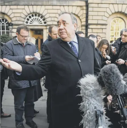  ?? PICTURE: GETTY ?? 0 Alex Salmond speaks to the press after winning a judicial review against the Scottish Government