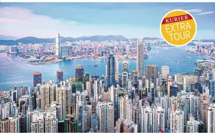  ??  ?? Hongkong: Die imposante Skyline der ehemaligen britischen Kolonie und Blick auf den Hafen