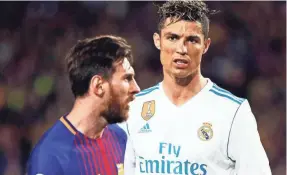  ?? ALEJANDRO GARCIA/EPA-EFE ?? Lionel Messi, left, and Cristiano Ronaldo are considered the top two soccer players in the world.