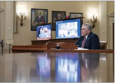  ?? (AP) ?? IRS commission­er Charles Rettig speaks in March during a hearing of the Oversight Subcommitt­ee about the 2022 tax filing season, on Capitol Hill in Washington.