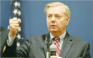  ?? (Muhammad Abd El Ghany/Reuters) ?? US SENATOR Lindsey Graham speaks at a news conference in Cairo in April.