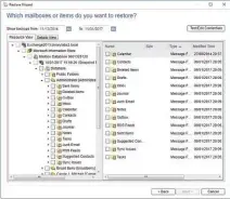  ??  ?? LEFT Backup Exec 16 provides a slick Exchange GRT restore wizard for recovering mailbox items