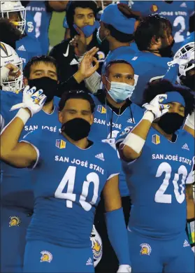  ?? KARL MONDON — STAFF PHOTOGRAPH­ER ?? Unbeaten San Jose State will play in its first Mountain West title game today vs. Boise State.