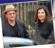  ??  ?? CELEBRATIO­N: Bono and Ali Hewson were among the guests, above; the happy couple following the ceremony yesterday, right
