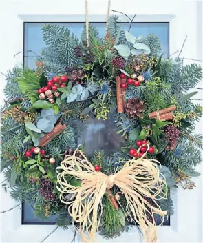  ?? PHOTO SUPPLIED ?? Make your own Christmas wreath with Canalside Farm.