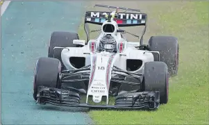  ?? AP PHOTO ?? Williams driver Lance Stroll steers his car off the circuit during qualifying for the Australian Formula One Grand Prix in Melbourne, Australia on Saturday.