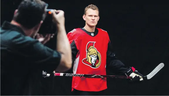  ?? ERROL MCGIHON/FILES ?? Brady Tkachuk wasn’t on the ice on Tuesday, but participat­ed in an off-ice workout. The Senators can’t say enough good things about the 19-year-old rookie