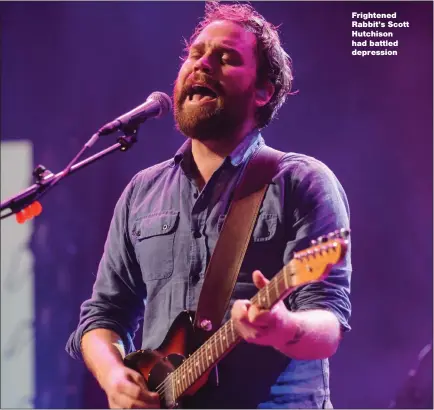  ??  ?? Frightened Rabbit’s Scott Hutchison had battled depression