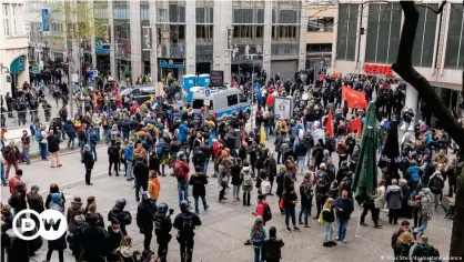  ??  ?? Protesters — many of them COVID-deniers — gathered in Stuttgart in defiance of a ban