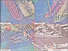  ??  ?? File photo shows a combo photo, released by the US Department of the Treasury’s Office of Foreign Assets Control (OFAC), showing what they describe as an attempt by North Korean ship Rye Song Gang 1 to conduct a ship-to-ship transfer, possibly of oil,...