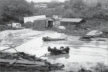  ?? Mike Eliason Santa Barbara County Fire Department ?? WHAT happened in minutes at the campground is emblematic of the drought-to-deluge cycle of California’s climate. All it can take is an intense amount of rain in a short time to create damaging mud and debris f lows.