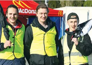  ??  ?? Warragul Industrial­s volunteers Jacob Walker, Joe Murfet and Darcy Norton helped the club host a successful grand final; Photograph­s: Michael Robinson.