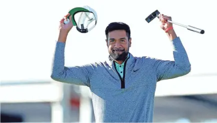  ?? ERIK WILLIAMS/USA TODAY SPORTS ?? Tony Finau celebrates after winning the Cadence Bank Houston Open.