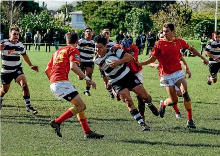  ?? SUPPLIED/MICHAEL ESPINER ?? NPBHS won the annual 1st XV match against FDMC 22-19 on Wednesday to retain the George-Carroll Trophy.