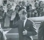  ?? JEFF GOODE/TORONTO STAR FILE PHOTO ?? Prince Philip greets well-wishers, including children from Northlea Public School, during a visit to Toronto in 1969.