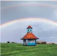  ??  ?? A double rainbow over Frinton-on-sea, Essex