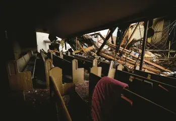  ?? BRYNN ANDERSON/AP ?? The First United Methodist church last December in Mayfield, Ky., after a deadly tornado ravaged the city.